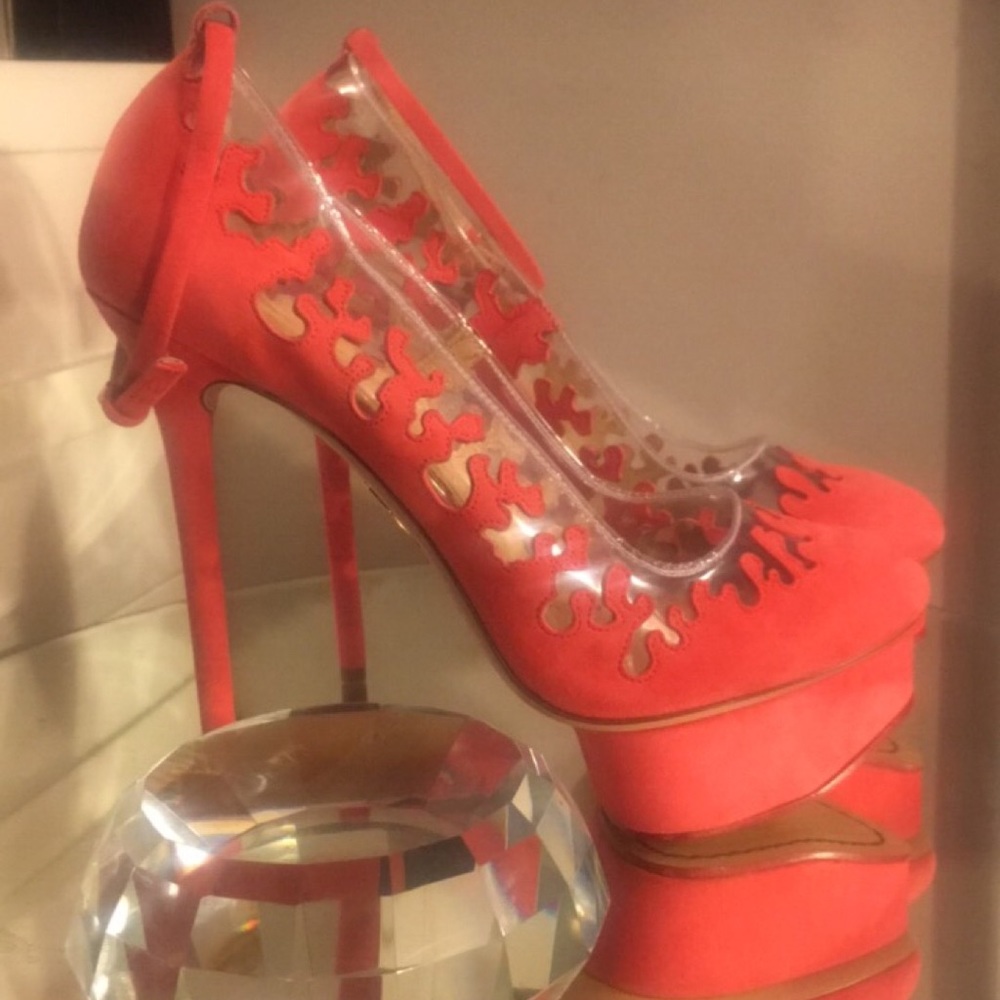 Charlotte Olympia Peach Heel(New/Unworn)